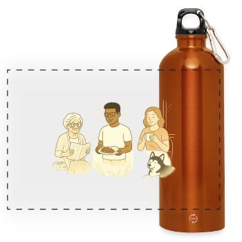 Everyday family life - Panoramic Drinks Bottle with Carabiner 750 ml - burnt orange - Front