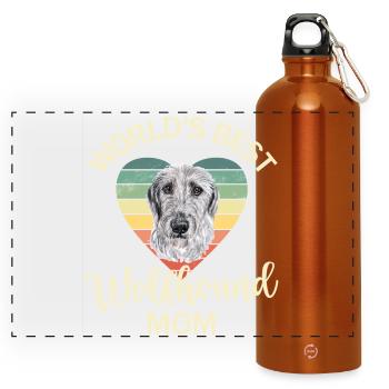 Irish wolfhound - Panoramic Drinks Bottle with Carabiner 750 ml - burnt orange - Front