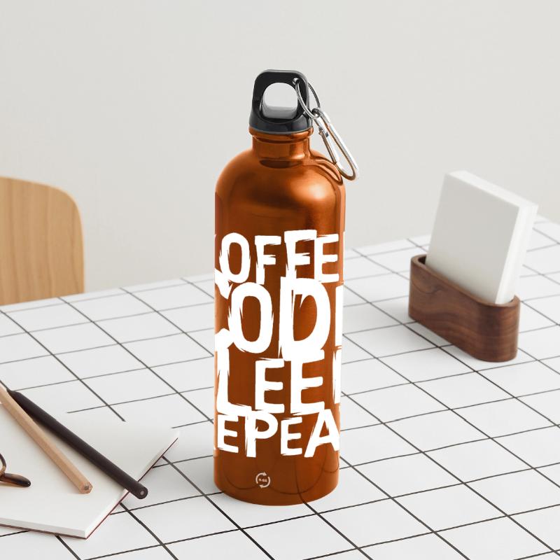 coffee code Programmierer - Informatik Arbeit Logo Panorama Trinkflasche mit Karabiner 750 ml