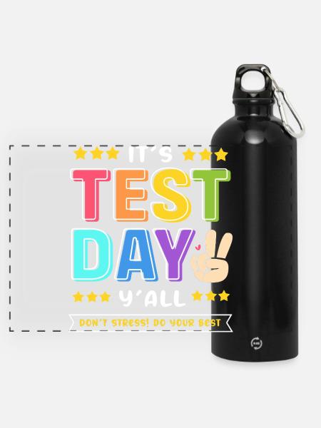 Lehrer Prüfung - Panorama Trinkflasche mit Karabiner 750 ml - Schwarz
