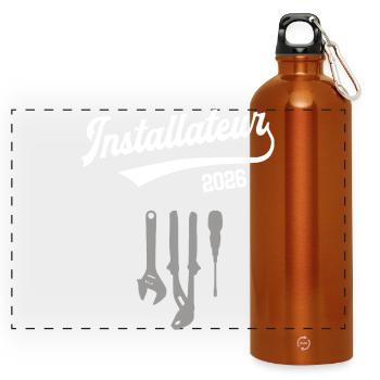 Installateur 2026 Apprentissage Plombier Master Chef - Gourde panoramique avec mousqueton 750 ml - orange - Devant