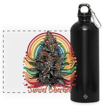 Sunset Sherbet - Panorama Trinkflasche mit Karabiner 750 ml - Schwarz - Vorne