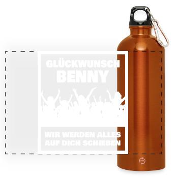 Benny - Panorama Trinkflasche mit Karabiner 750 ml - Orange - Vorne