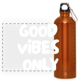 positive energy - Panoramic Drinks Bottle with Carabiner 750 ml - burnt orange - Front