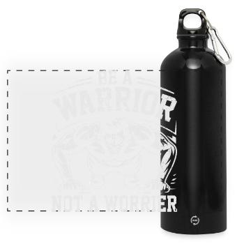 Sois un guerrier, pas un procrastinateur - Gourde panoramique avec mousqueton 750 ml - noir - Devant