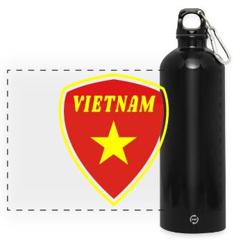 Vietnam Armoiries cadeau Hanoi Asie du Sud-Est Asie - Gourde panoramique avec mousqueton 750 ml - noir - Devant