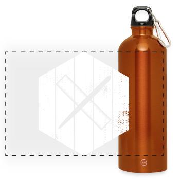Zeichnen mit Stift und Lineal - Panorama Trinkflasche mit Karabiner 750 ml - Orange - Vorne
