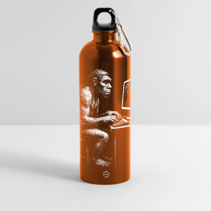 Digital Coder Homo Erectus gift Panoramic Drinks Bottle with Carabiner 750 ml
