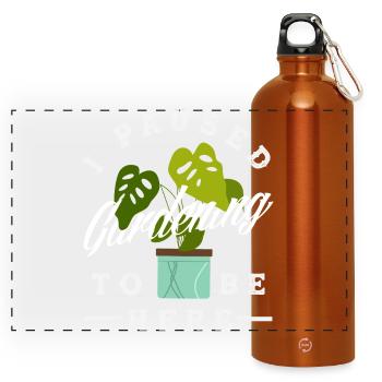 Garden & Plant Lovers Gifts - Panoramic Drinks Bottle with Carabiner 750 ml - burnt orange - Front