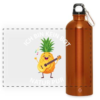 Pineapple Rocks Guitar - No Bot - Pure Nature - Gourde panoramique avec mousqueton 750 ml - orange - Devant