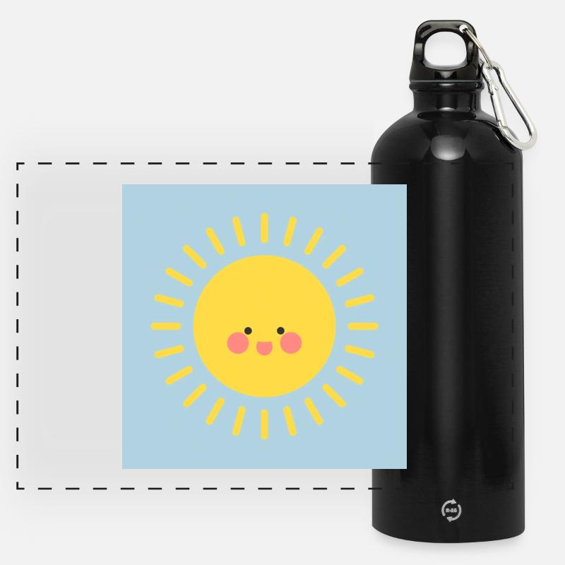 H - Panoramic Drinks Bottle with Carabiner 750 ml - black