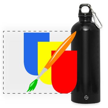 maler wappen handwerk - Panorama Trinkflasche mit Karabiner 750 ml - Schwarz - Vorne
