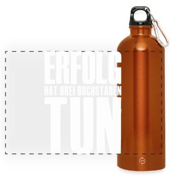 Success Saying for Founder Entrepreneur Startup - Panoramic Drinks Bottle with Carabiner 750 ml - burnt orange - Front