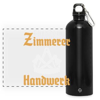 Carpenter craft carpenter guild sign - Panoramic Drinks Bottle with Carabiner 750 ml - black - Front