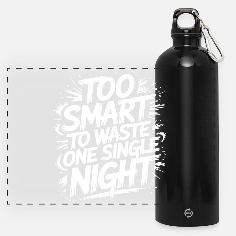 Conception statement pour les oiseaux de nuit - Gourde panoramique avec mousqueton 750 ml - noir