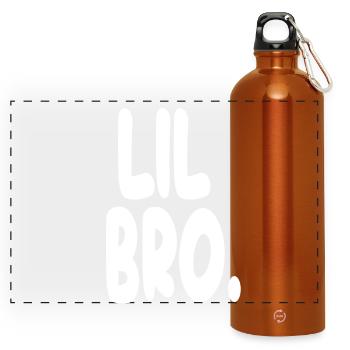 Lil Bro Statement-T-Shirt - Panorama Trinkflasche mit Karabiner 750 ml - Orange - Vorne