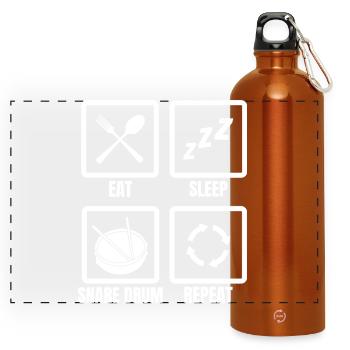 Horaire des batteurs - Gourde panoramique avec mousqueton 750 ml - orange - Devant