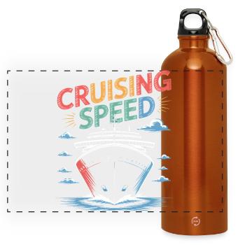 Impression d’un navire de croisière de croisière rapide - Gourde panoramique avec mousqueton 750 ml - orange - Devant