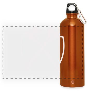 Dartschild Kreuz – Präzisionssymbol - Panorama Trinkflasche mit Karabiner 750 ml - Orange - Vorne