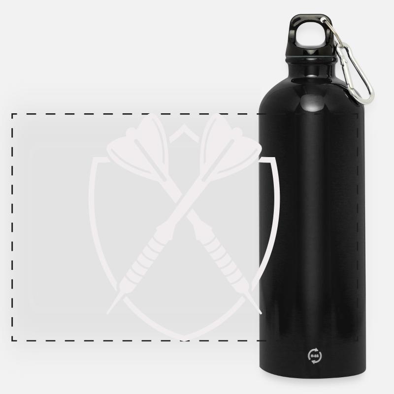 Croix de Bouclier de Fléchettes – Symbole de Précision - Gourde panoramique avec mousqueton 750 ml - noir