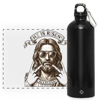 Il est un Alléluia Ressuscité - Gourde panoramique avec mousqueton 750 ml - noir - Devant