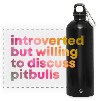 Pitbull - Gourde panoramique avec mousqueton 750 ml - noir - Devant