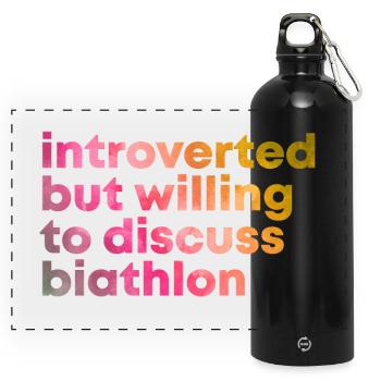 Biathlon - Panoramic Drinks Bottle with Carabiner 750 ml - black - Front