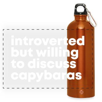 capybara - Gourde panoramique avec mousqueton 750 ml - orange - Devant