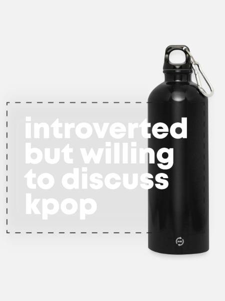 K Pop K Pop K Pop - Panorama Trinkflasche mit Karabiner 750 ml - Schwarz