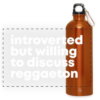 Reggaeton - Panoramic Drinks Bottle with Carabiner 750 ml - burnt orange - Front