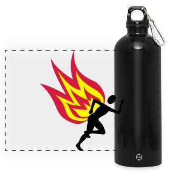 Feu de Jogger - Gourde panoramique avec mousqueton 750 ml - noir - Devant