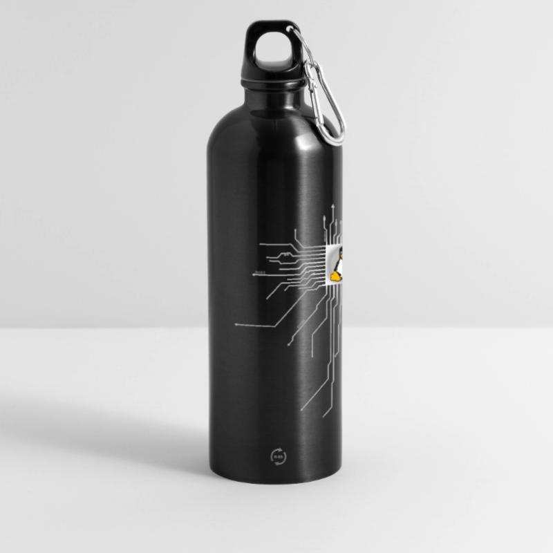 platine Pinguin Core Herz Computer pc Nerd program Panorama Trinkflasche mit Karabiner 750 ml
