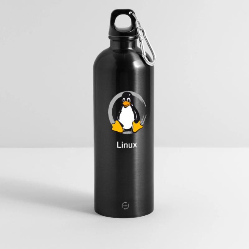 Pc computer Pinguin nerd geek Programmierer Admin Panorama Trinkflasche mit Karabiner 750 ml
