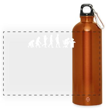 Evolution of Gamer Gambler Nerd Geek Progamer - Panoramic Drinks Bottle with Carabiner 750 ml - burnt orange - Front