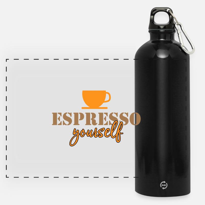 Espresso yourself - Panoramic Drinks Bottle with Carabiner 750 ml - black