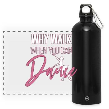 Ballerina - Panorama Trinkflasche mit Karabiner 750 ml - Schwarz - Vorne