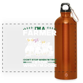 Agriculteur Cadeau paysan - Gourde panoramique avec mousqueton 750 ml - orange - Devant