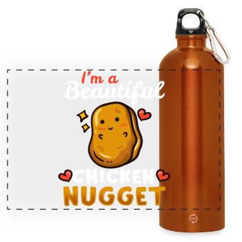 Chicken Nuggets - Panorama Trinkflasche mit Karabiner 750 ml - Orange - Vorne