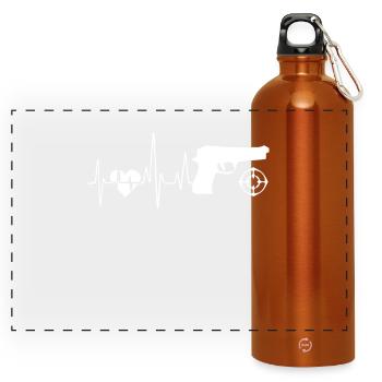 Shooting Shooting Heartbeat - Panorama Trinkflasche mit Karabiner 750 ml - Orange - Vorne