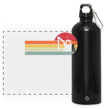 Excavator - Panoramic Drinks Bottle with Carabiner 750 ml - black - Front