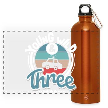 Police car 3 years children police - Panoramic Drinks Bottle with Carabiner 750 ml - burnt orange - Front