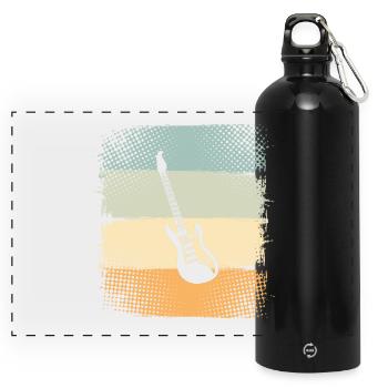 Electric guitar - Panoramic Drinks Bottle with Carabiner 750 ml - black - Front