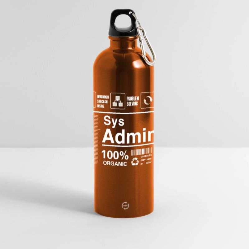sys admin Content Irony Humor Computer Nerd pc cor Panoramic Drinks Bottle with Carabiner 750 ml