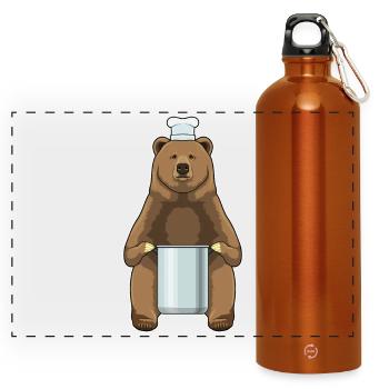 Bär Koch Kochtopf Kochen - Panorama Trinkflasche mit Karabiner 750 ml - Orange - Vorne