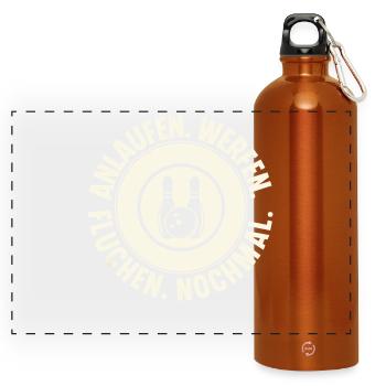 Bowling - Panorama Trinkflasche mit Karabiner 750 ml - Orange - Vorne