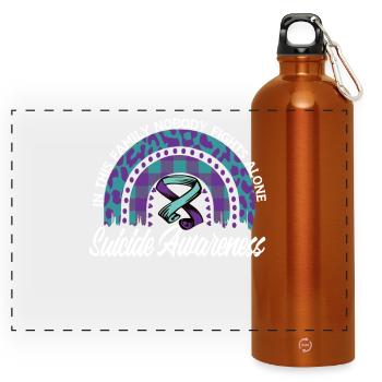 Prévention du suicide Nous portons du violet turquoise - Gourde panoramique avec mousqueton 750 ml - orange - Devant