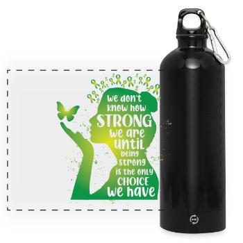 Santé mentale dont nous ne savons pas à quel point la force - Gourde panoramique avec mousqueton 750 ml - noir - Devant