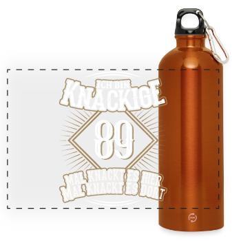 89. Geburtstag Lustig Geschenk - Panorama Trinkflasche mit Karabiner 750 ml - Orange - Vorne