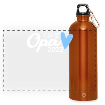 Opa 2023 loading - Panorama Trinkflasche mit Karabiner 750 ml - Orange - Vorne