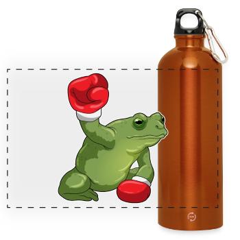 Frosch Boxer Boxhandschuhe Boxen - Panorama Trinkflasche mit Karabiner 750 ml - Orange - Vorne